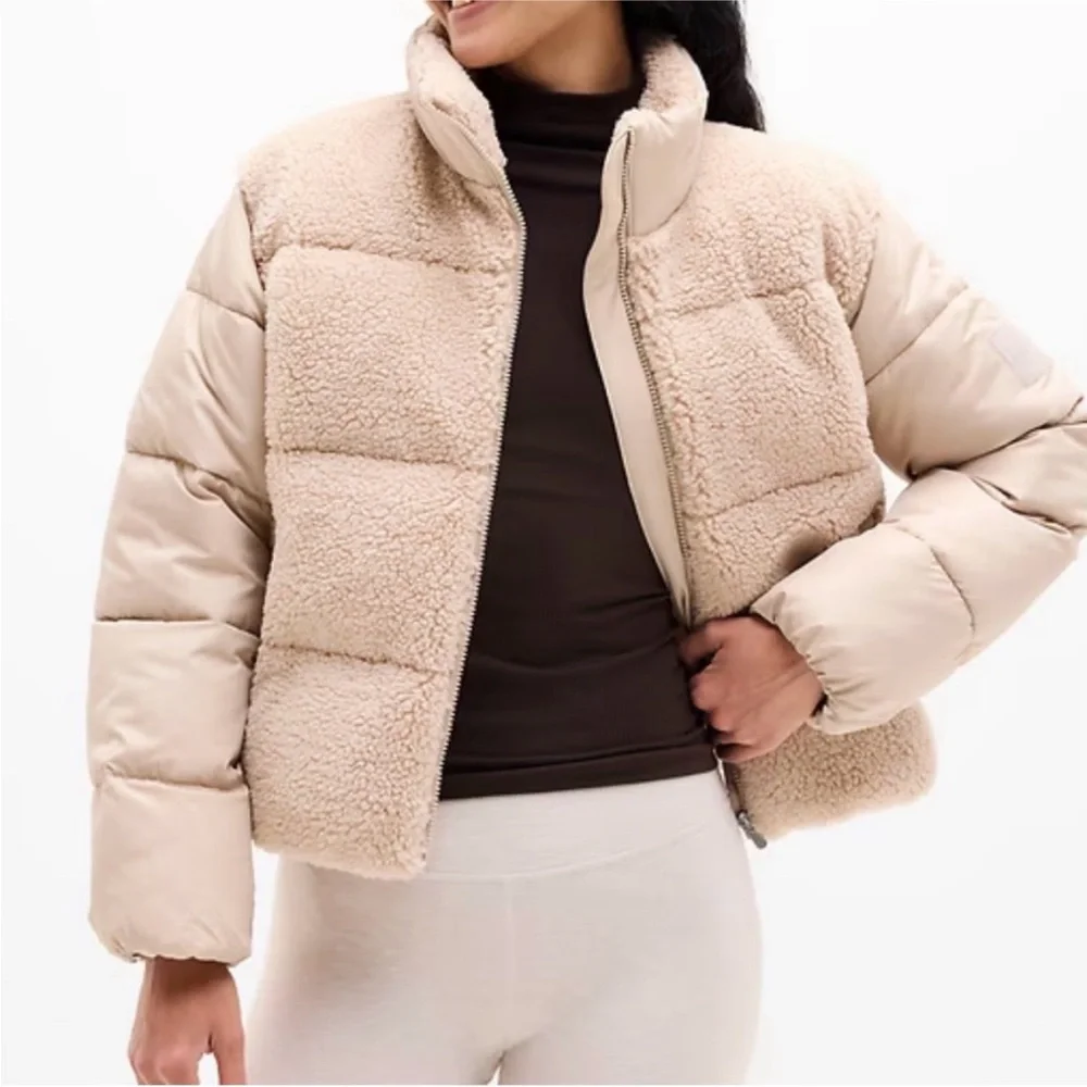 Athleta NWT Halo Hybrid Women's Puffer Jacket in Sahara - Picture 1 of 5